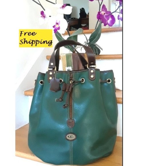 Handbags - Big Lovely Green Leather hand-Carry Bag